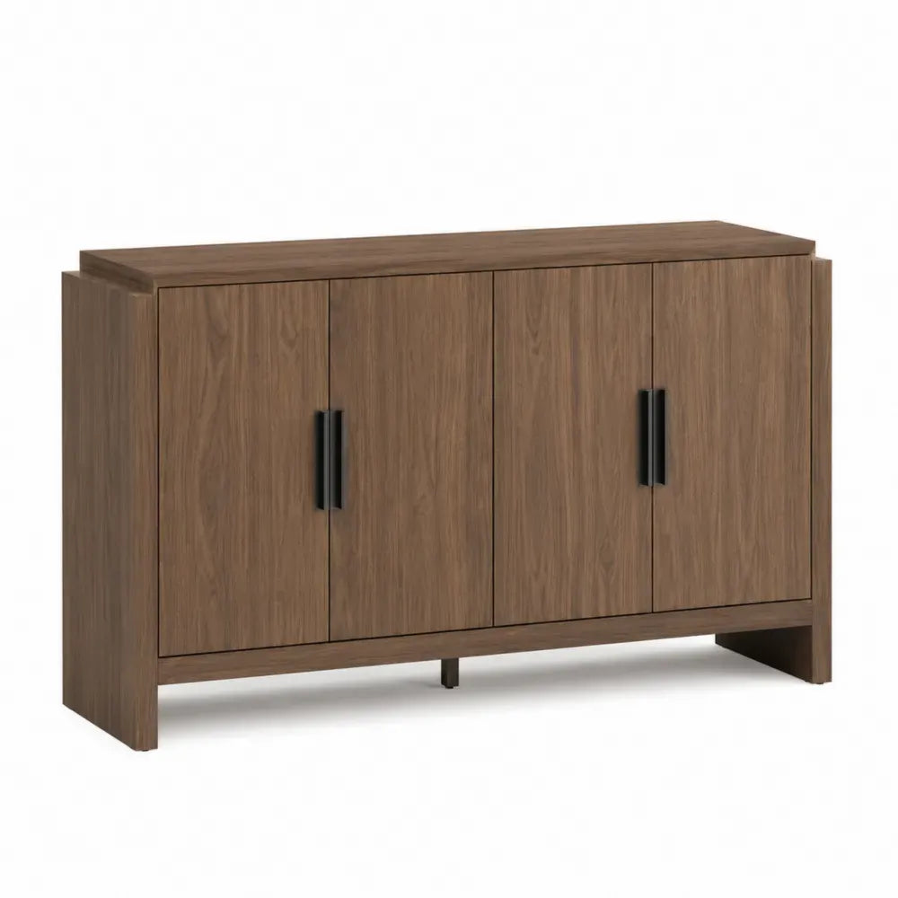 Sideboard mit 4 Türen rechteckig Spanplatte Nussbaumbraun Schwarz 160 x 40 x 80 cm